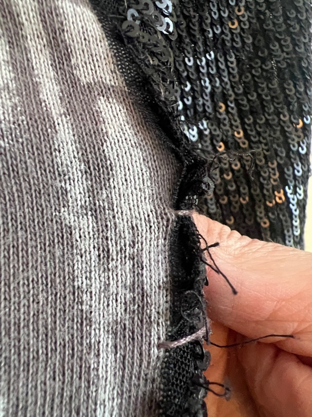 We the free by Free people grey oversized Small black sequence sleeve shirt - Picture 12 of 12